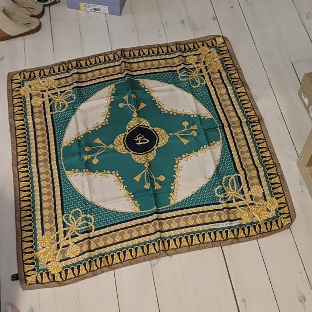 Auth Balmain Vintage Silk Scarf